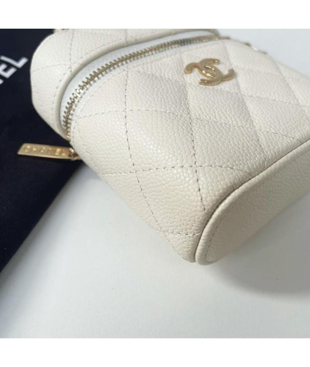 CHANEL Бежевая кожаная сумка через плечо, фото 7