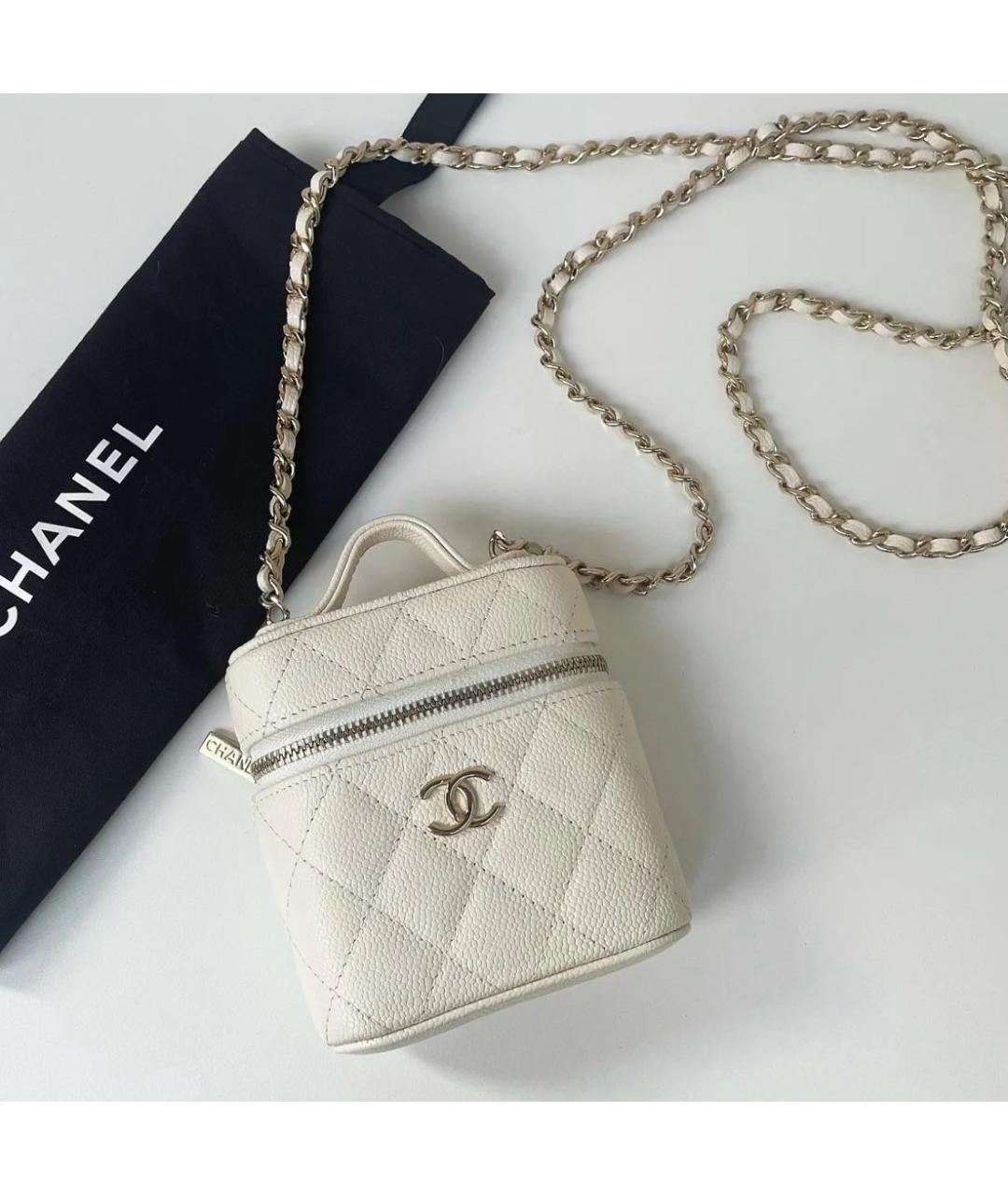 CHANEL Бежевая кожаная сумка через плечо, фото 8