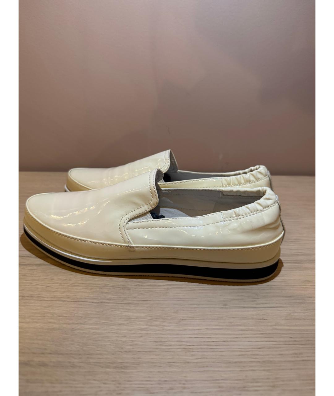 PRADA Белые кожаные лоферы, фото 5