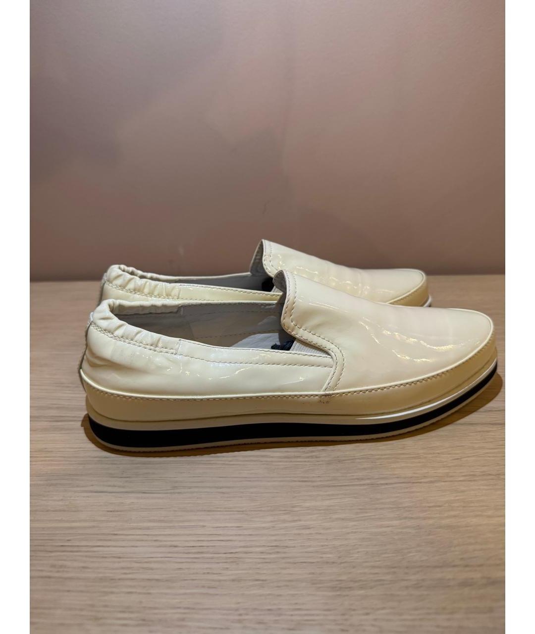 PRADA Белые кожаные лоферы, фото 6