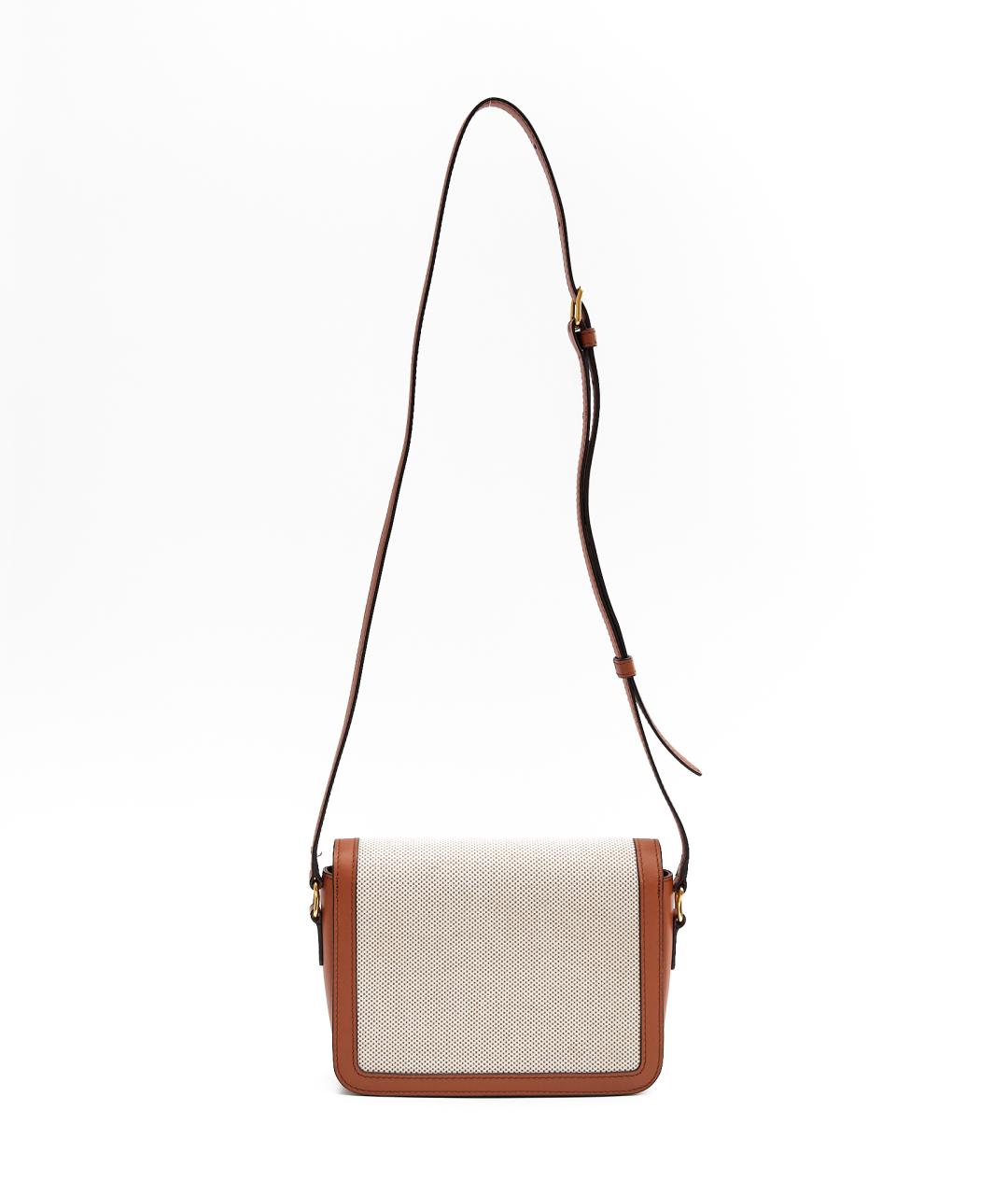 CELINE Бежевая тканевая сумка с короткими ручками, фото 3