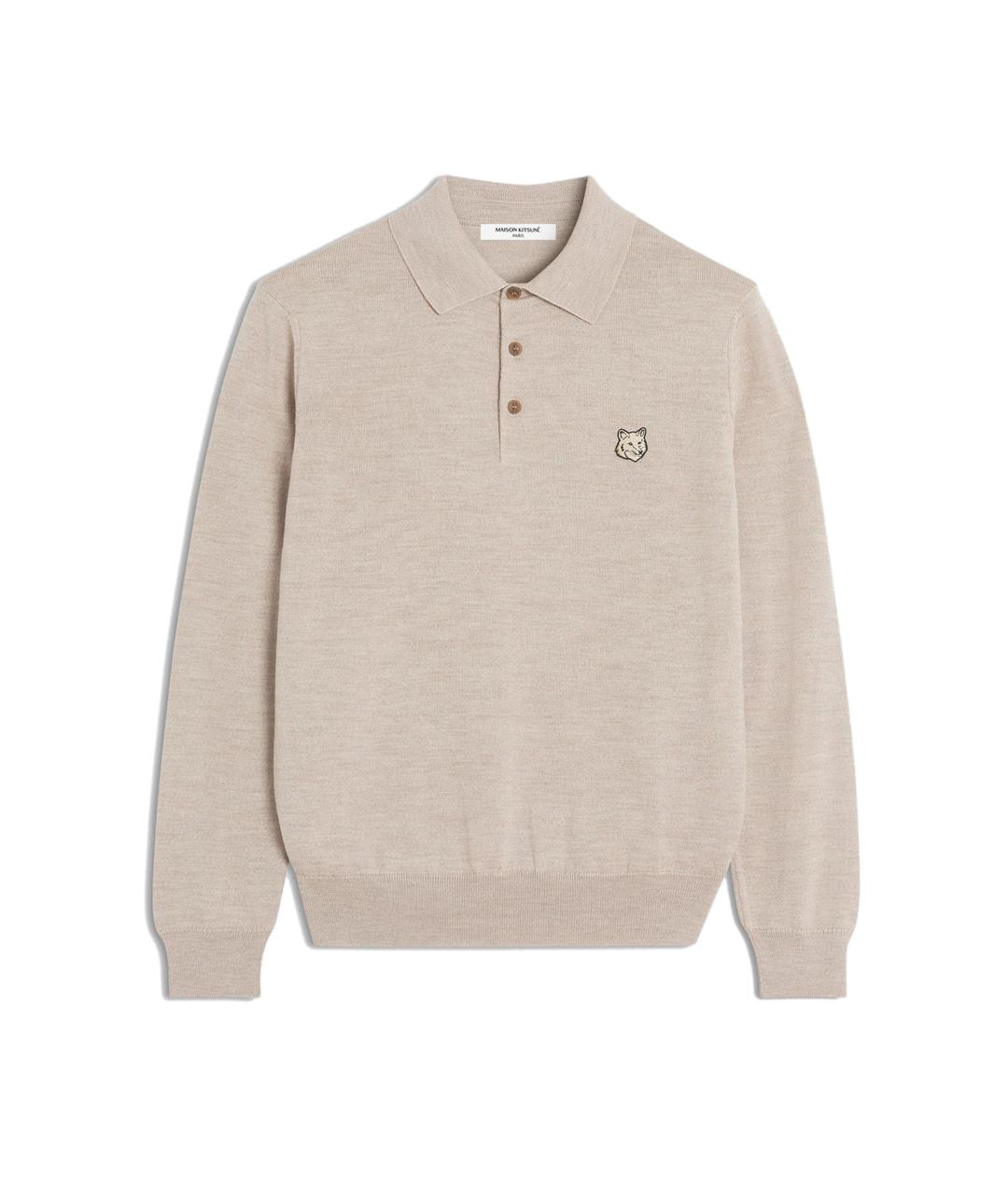 MAISON KITSUNE Бежевый шерстяной джемпер / свитер, фото 1