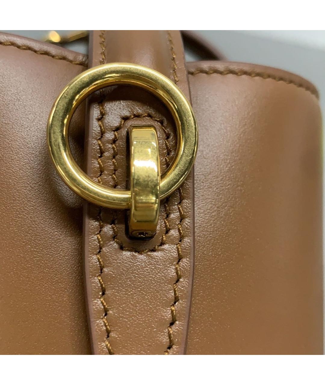 SAINT LAURENT Коричневая кожаная сумка тоут, фото 5