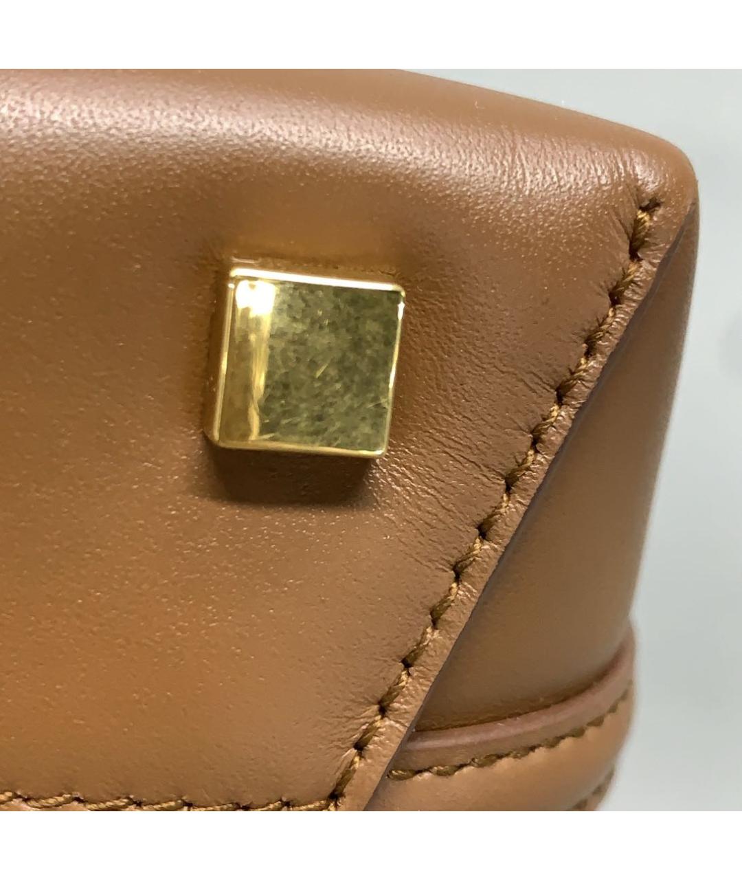 SAINT LAURENT Коричневая кожаная сумка тоут, фото 6