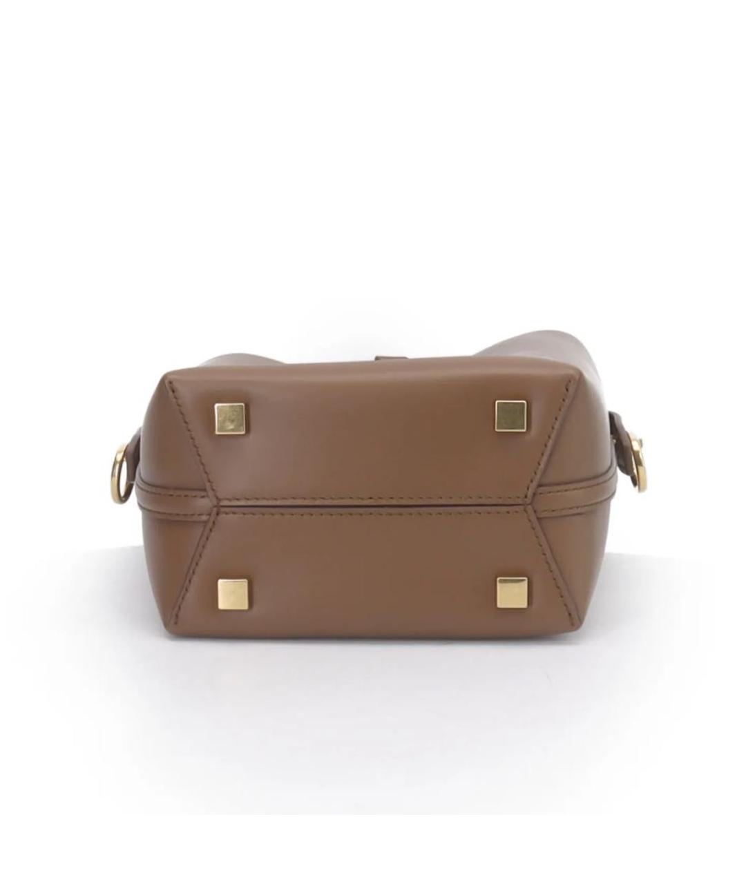 SAINT LAURENT Коричневая кожаная сумка тоут, фото 4