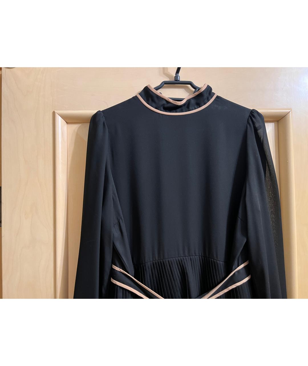 RED VALENTINO Черное полиэстеровое коктейльное платье, фото 4