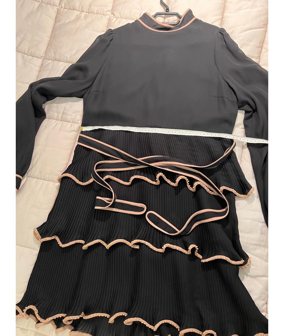 RED VALENTINO Черное полиэстеровое коктейльное платье, фото 7