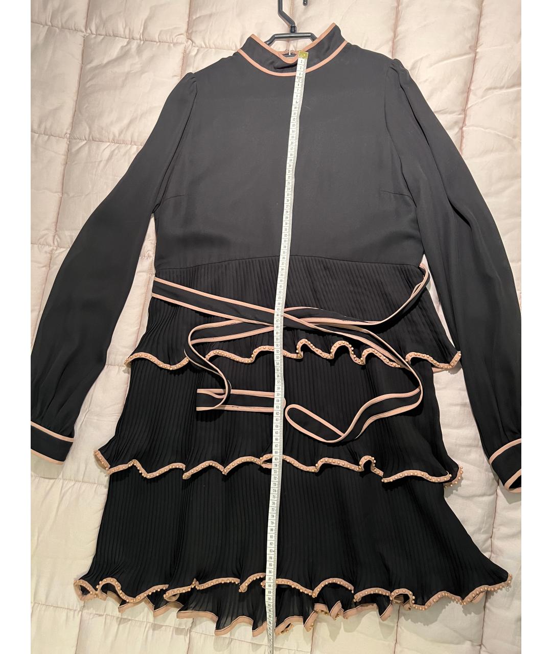 RED VALENTINO Черное полиэстеровое коктейльное платье, фото 8