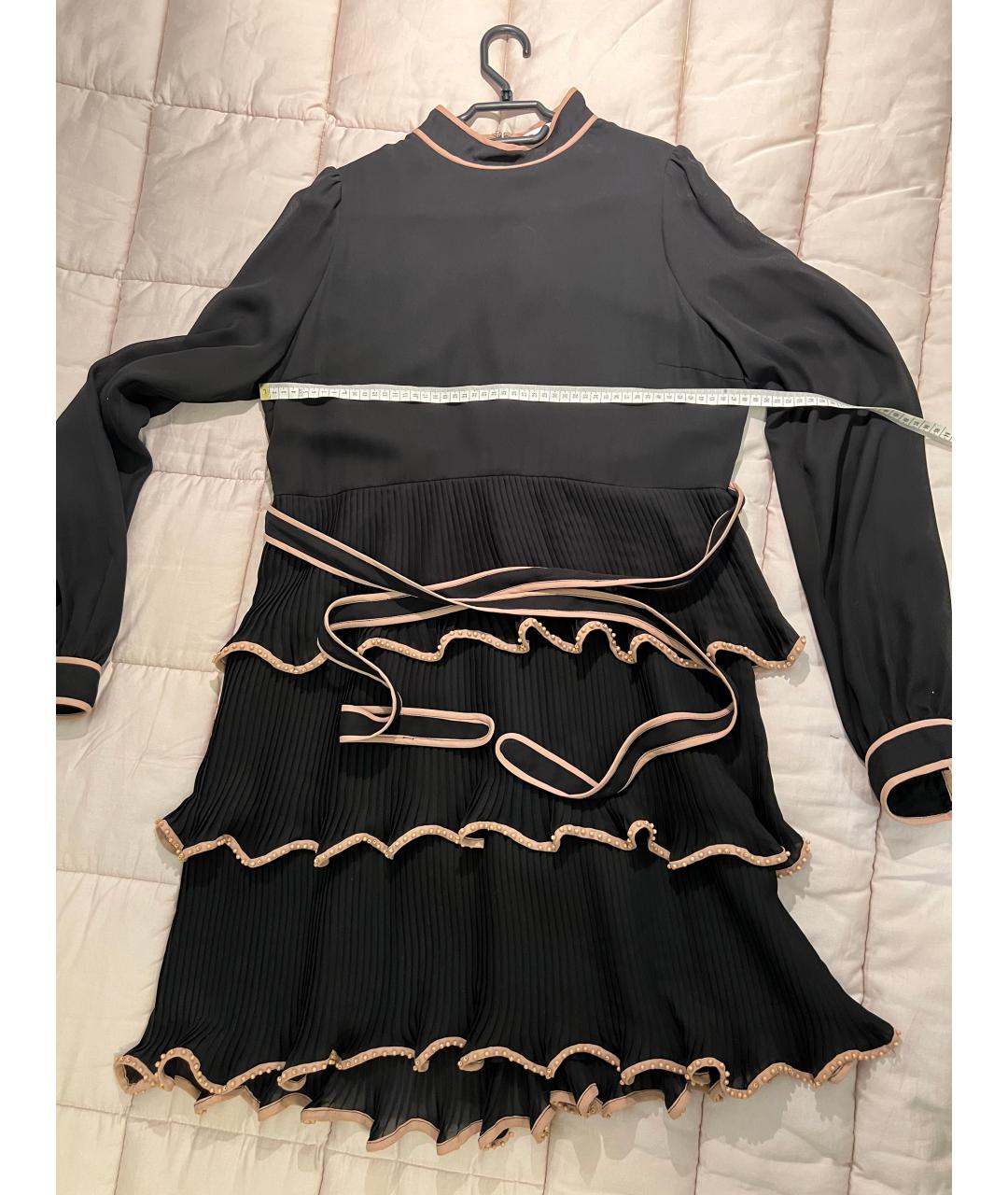 RED VALENTINO Черное полиэстеровое коктейльное платье, фото 6