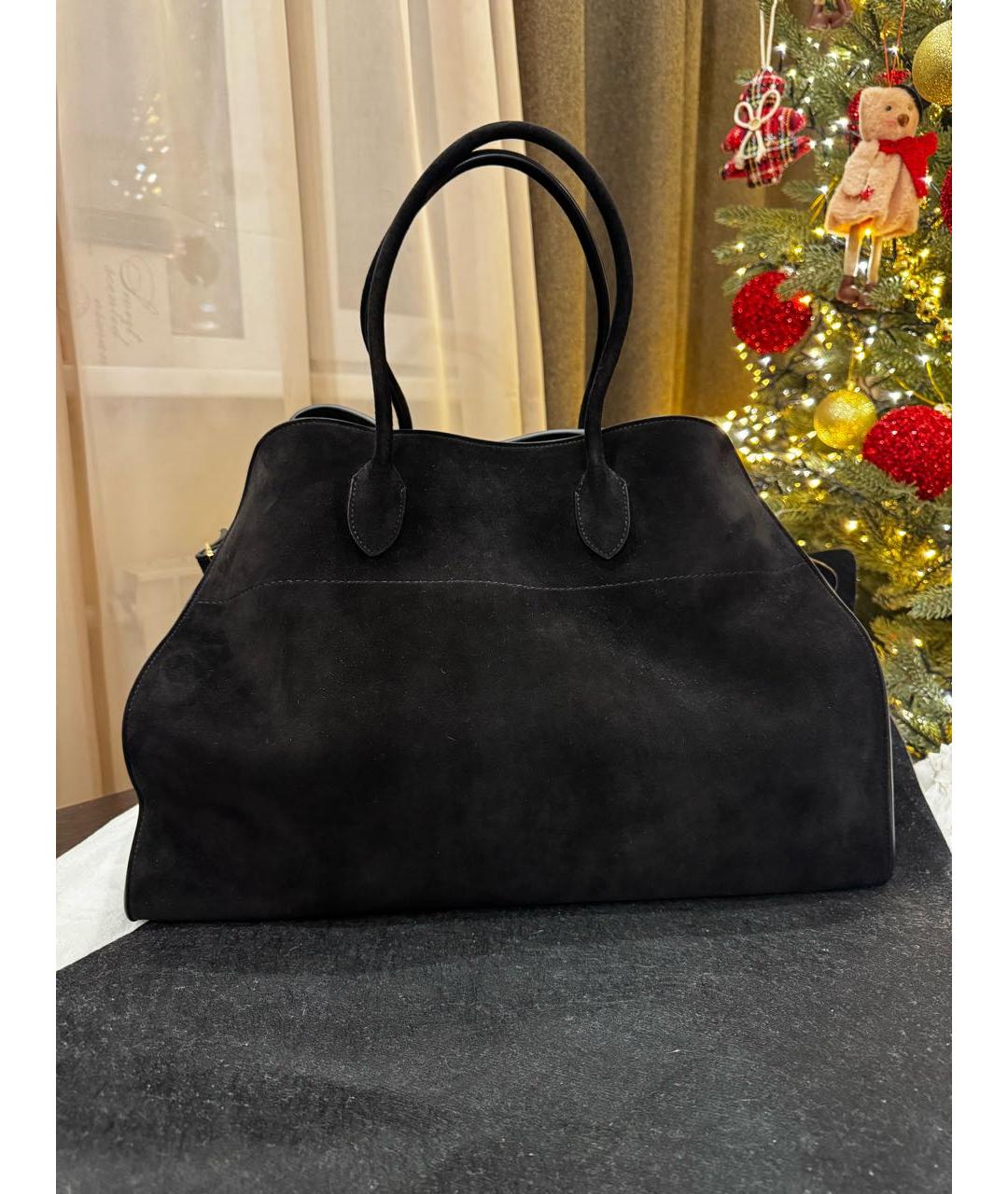 THE ROW Черная замшевая сумка тоут, фото 9