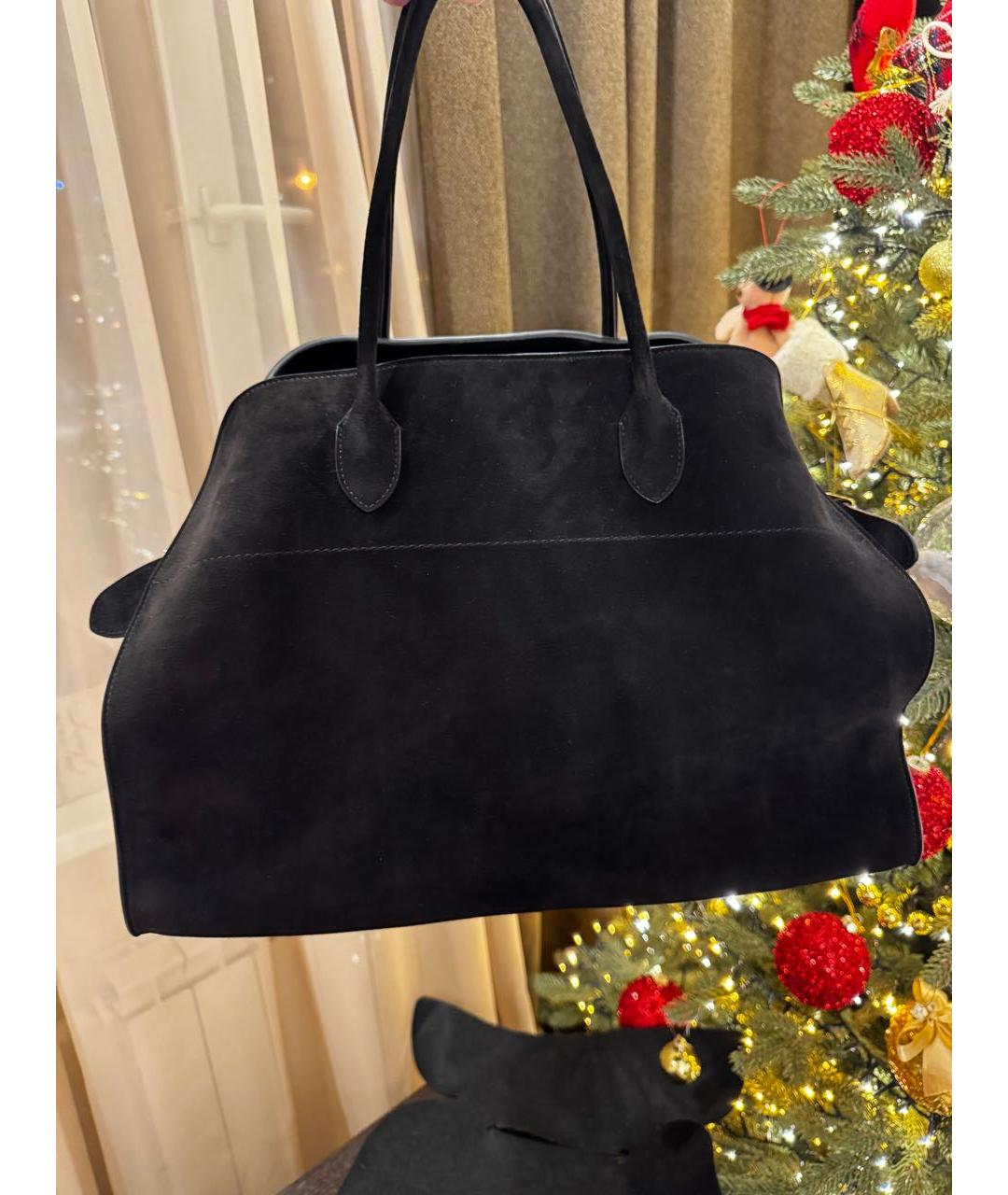 THE ROW Черная замшевая сумка тоут, фото 2