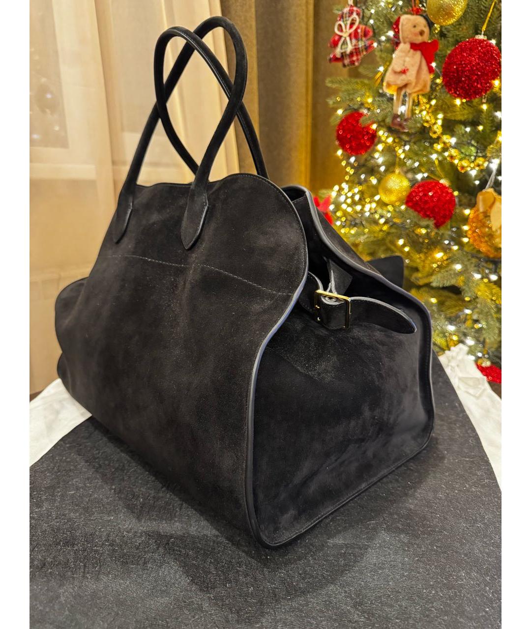 THE ROW Черная замшевая сумка тоут, фото 3