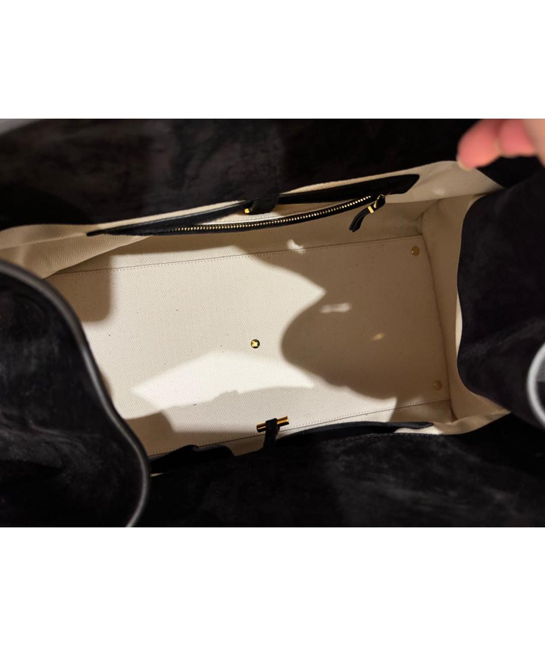 THE ROW Черная замшевая сумка тоут, фото 4