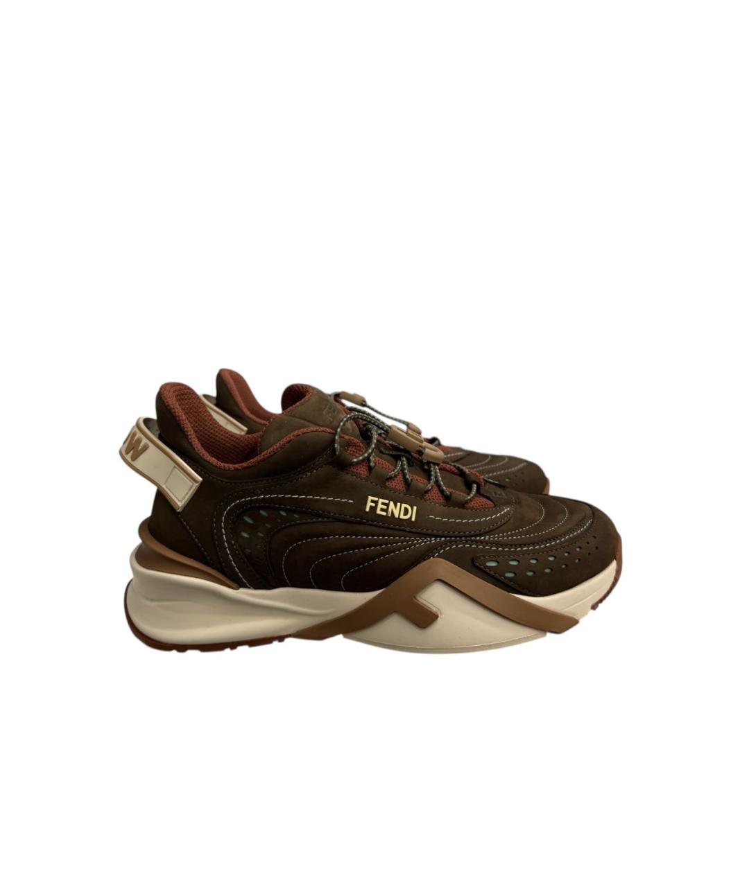 FENDI Черные замшевые кроссовки, фото 6