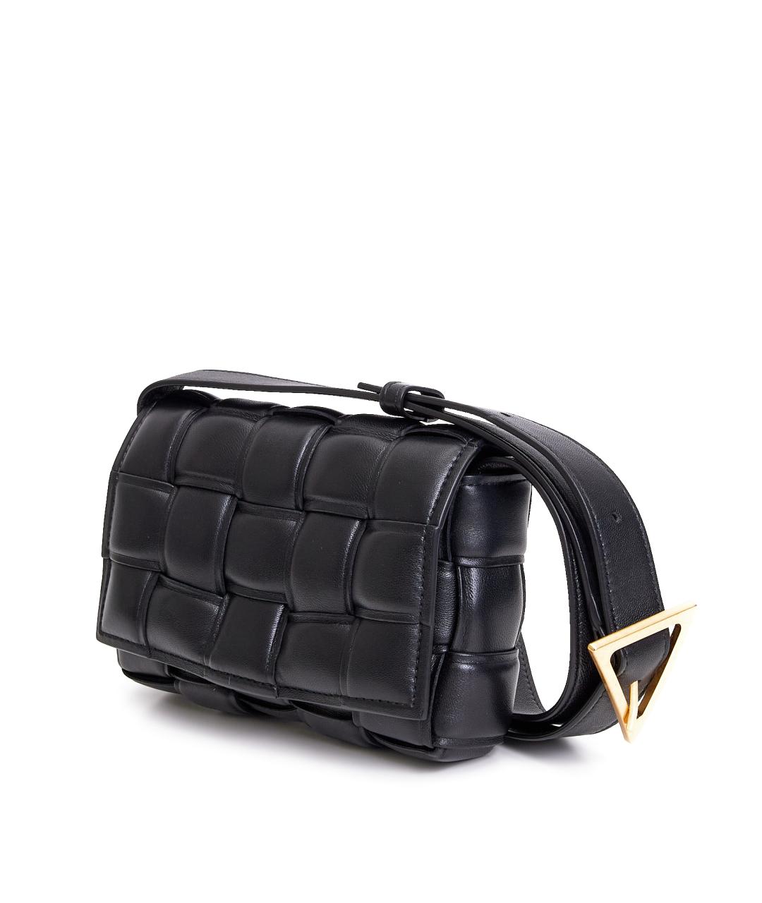 BOTTEGA VENETA Черная кожаная сумка через плечо, фото 2