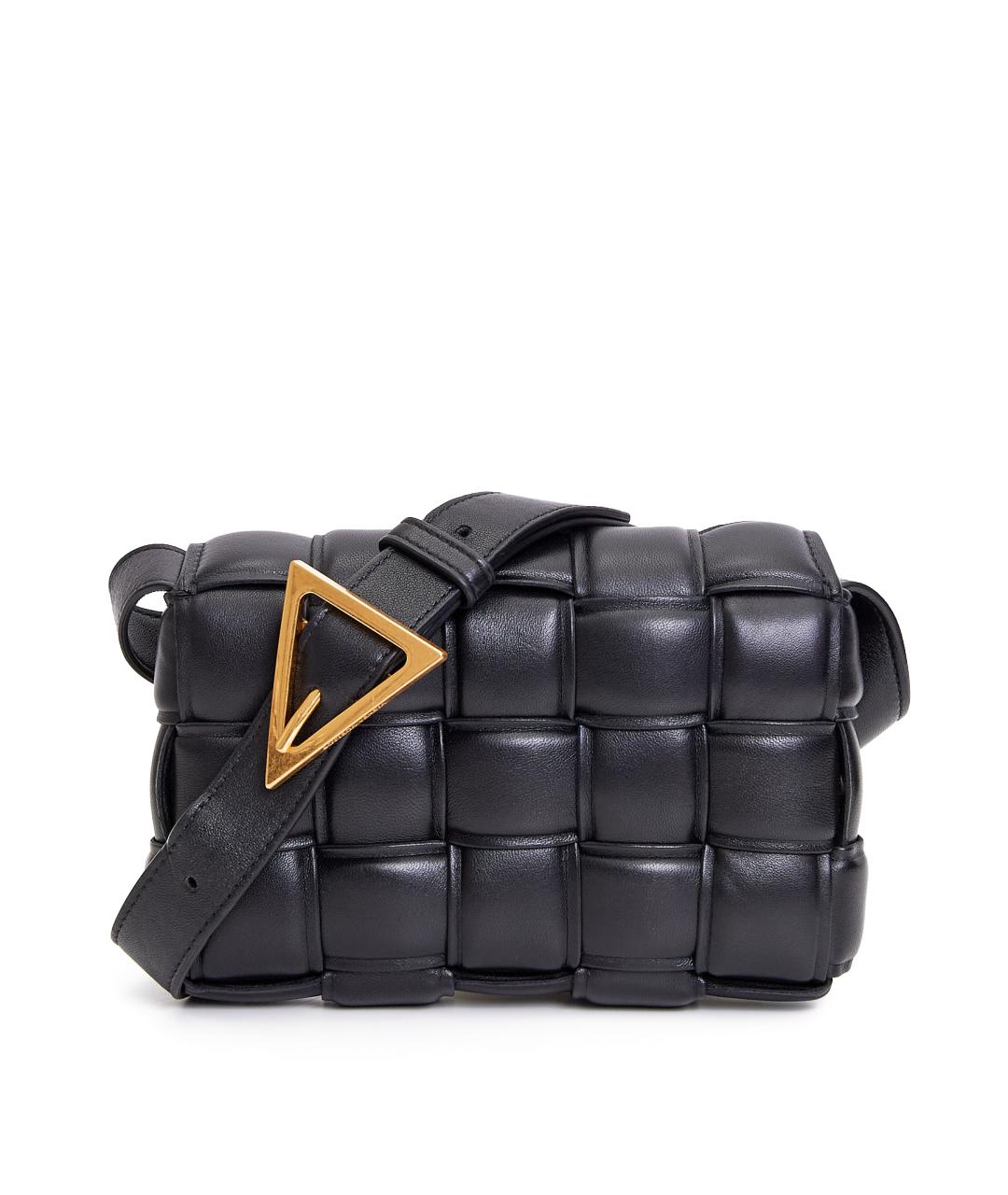 BOTTEGA VENETA Черная кожаная сумка через плечо, фото 3