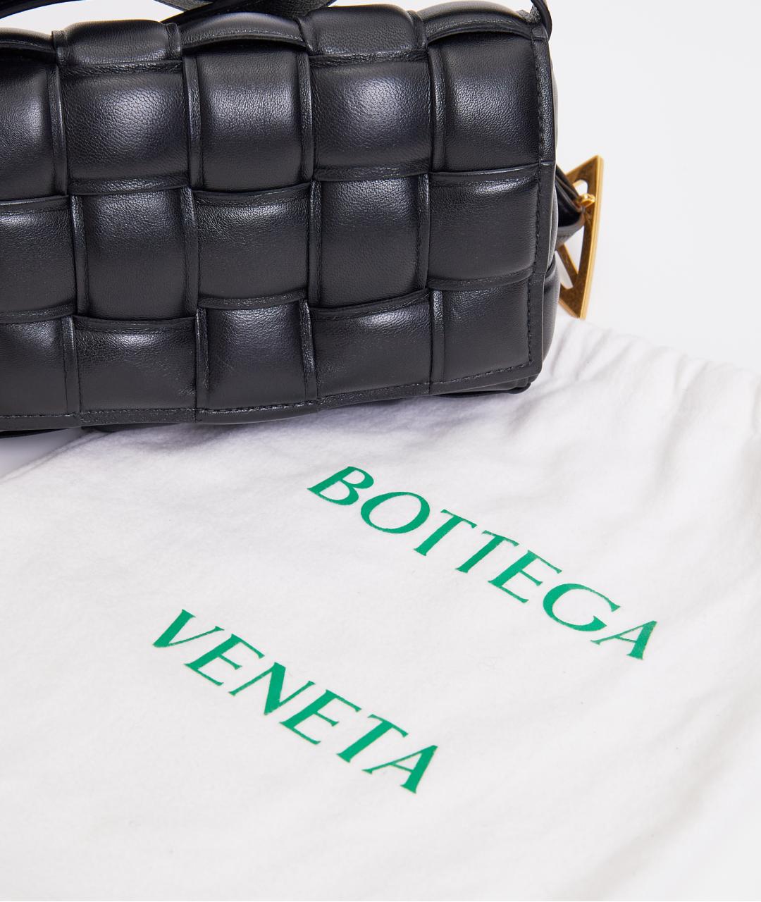 BOTTEGA VENETA Черная кожаная сумка через плечо, фото 7