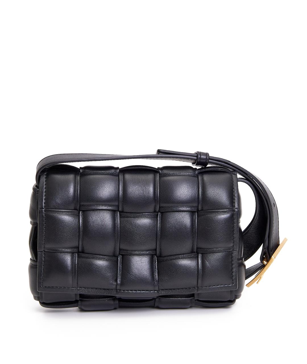 BOTTEGA VENETA Черная кожаная сумка через плечо, фото 1