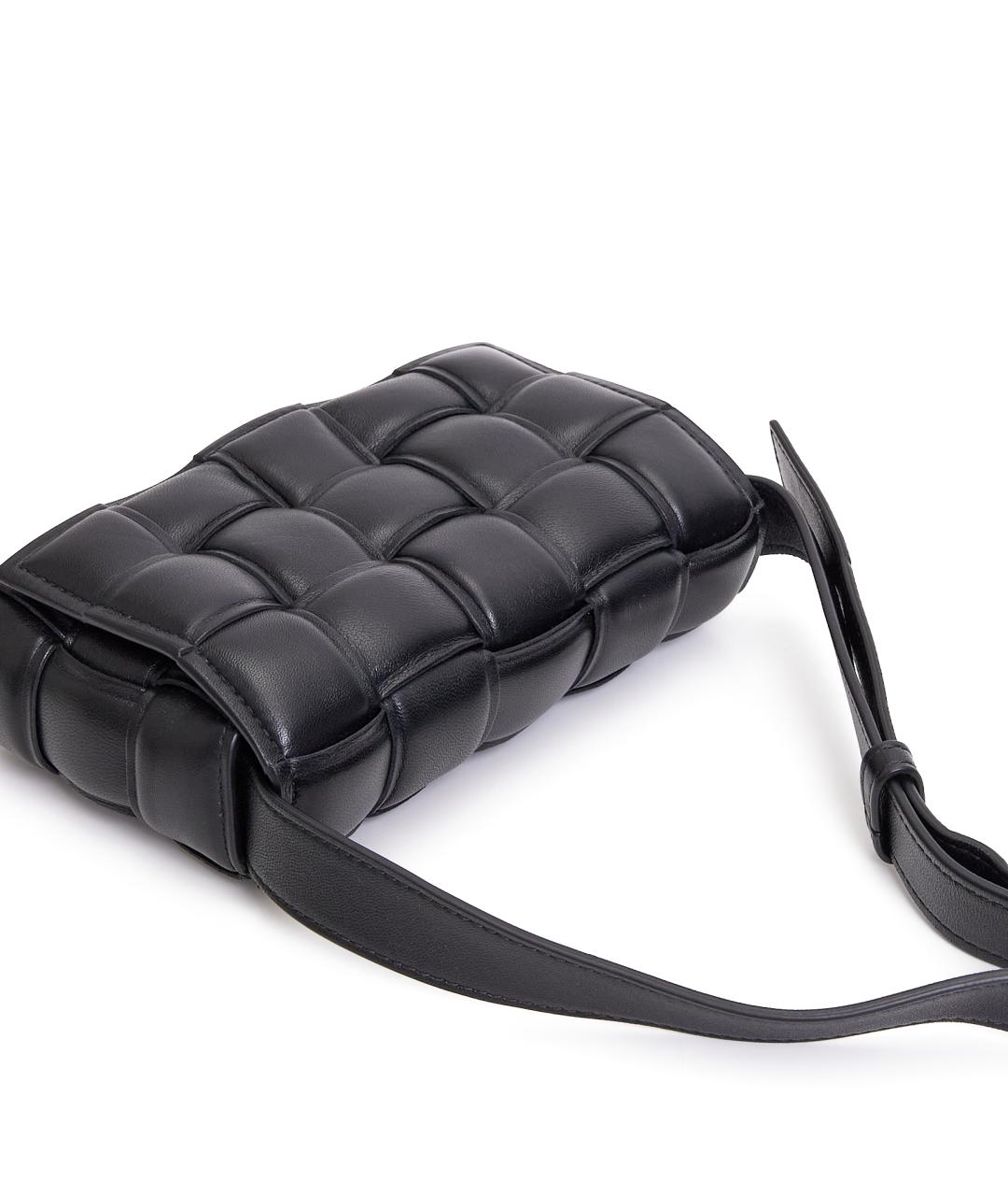 BOTTEGA VENETA Черная кожаная сумка через плечо, фото 4