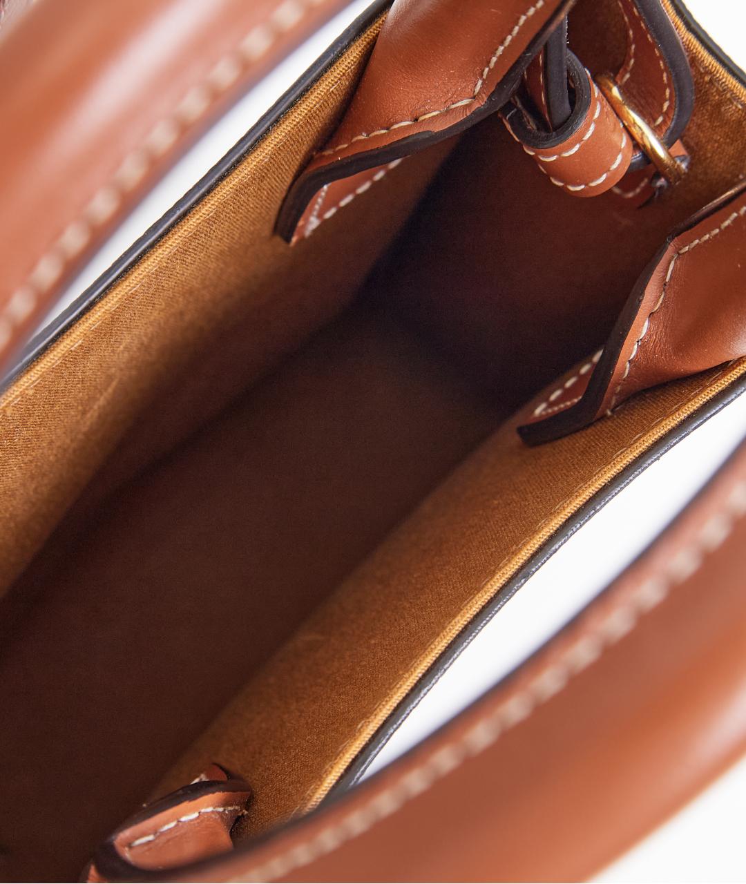 CELINE Коричневая кожаная сумка через плечо, фото 5