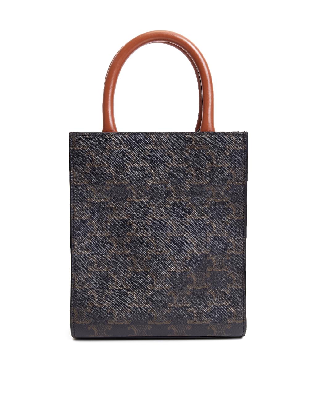 CELINE Коричневая кожаная сумка через плечо, фото 3