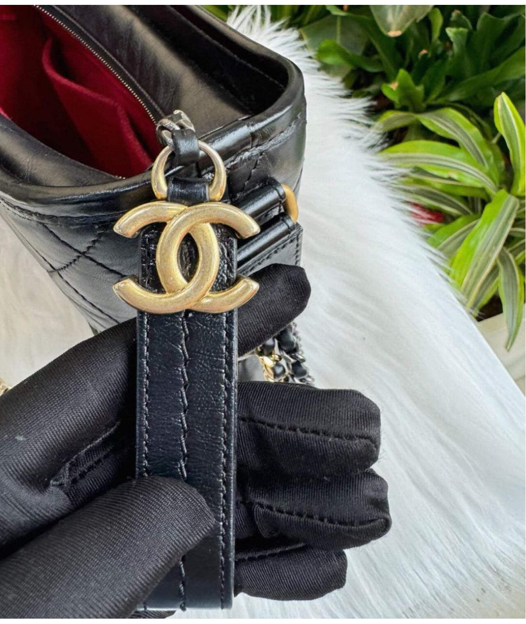 CHANEL Черная кожаная сумка через плечо, фото 4