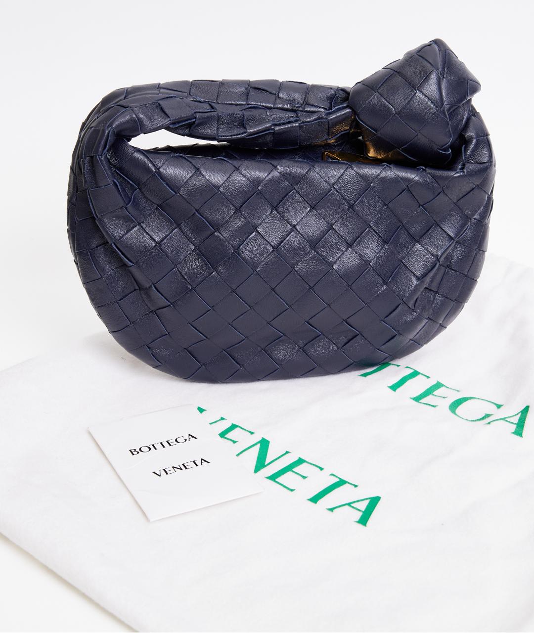 BOTTEGA VENETA Синяя кожаная сумка с короткими ручками, фото 6