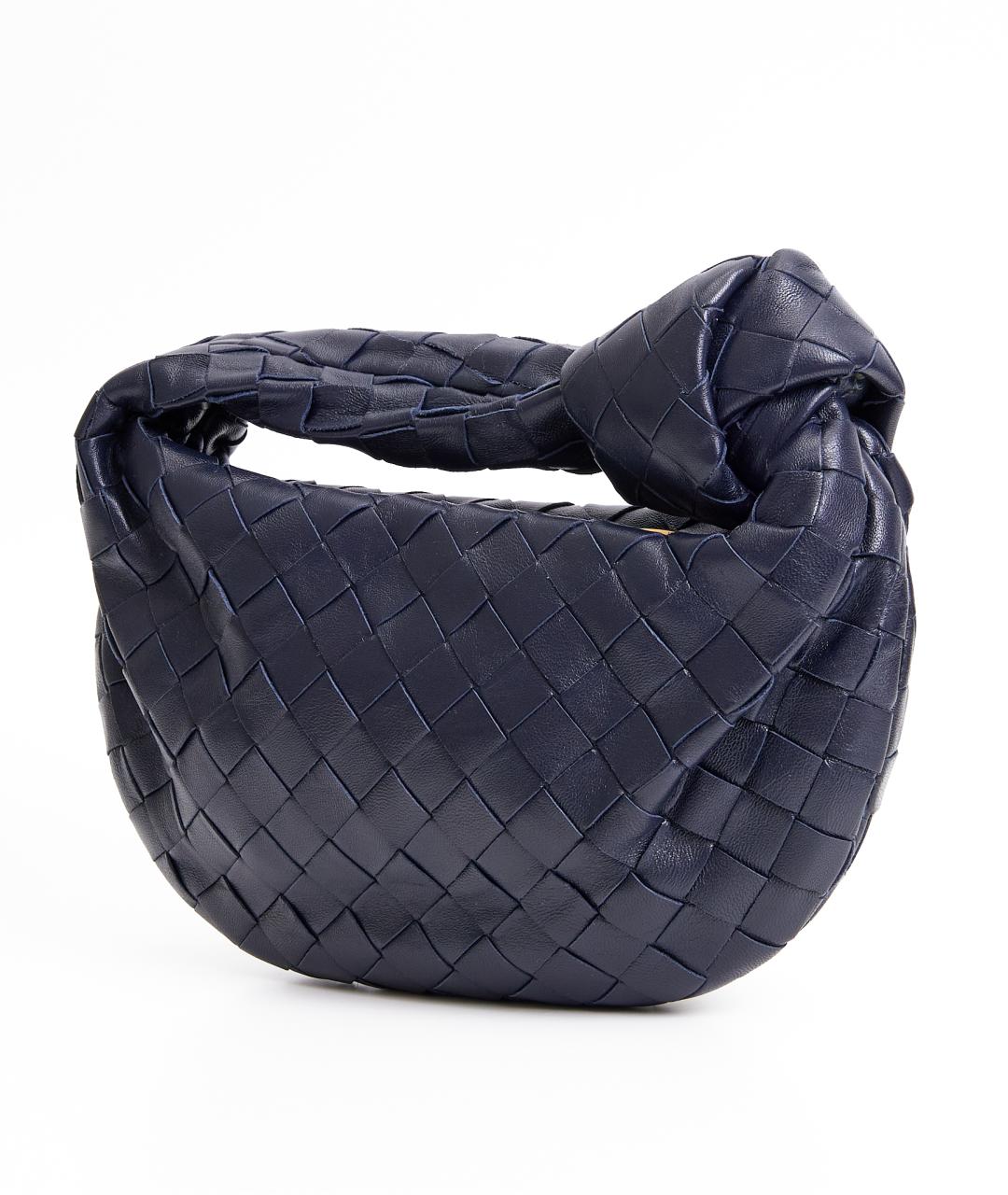 BOTTEGA VENETA Синяя кожаная сумка с короткими ручками, фото 2