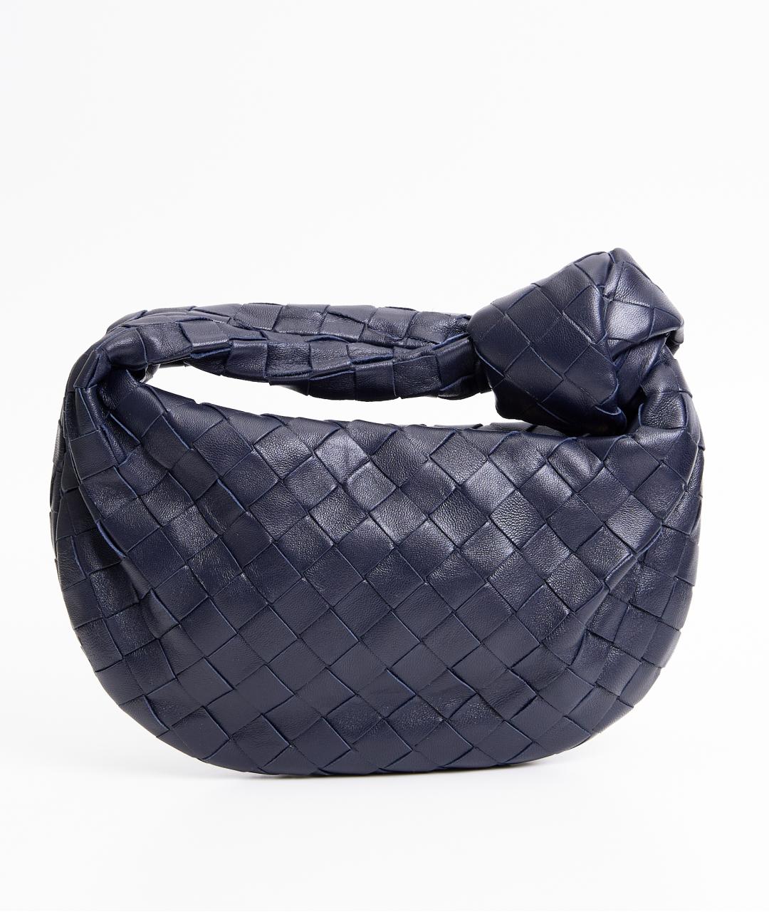 BOTTEGA VENETA Синяя кожаная сумка с короткими ручками, фото 7