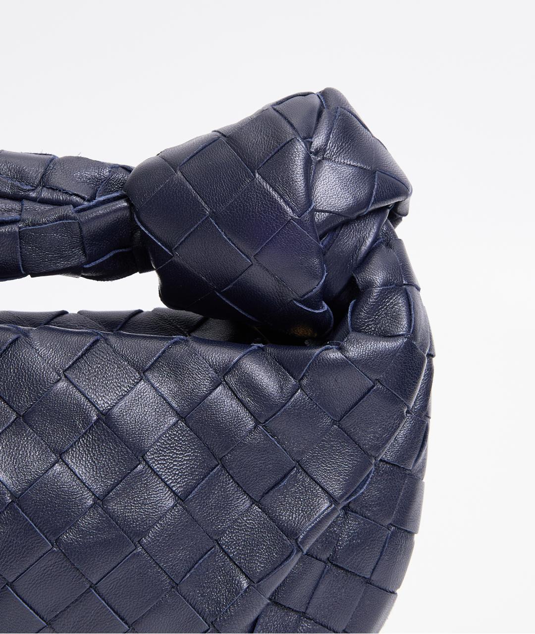 BOTTEGA VENETA Синяя кожаная сумка с короткими ручками, фото 4