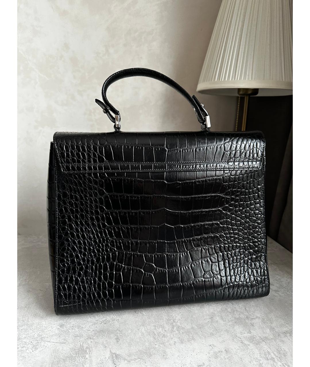 HUGO BOSS Черная кожаная сумка с короткими ручками, фото 2