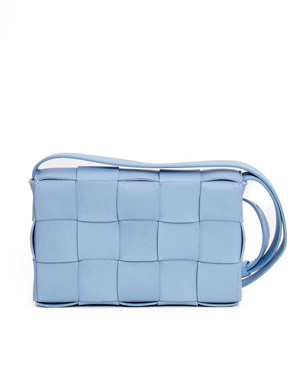 BOTTEGA VENETA Голубая кожаная сумка через плечо, фото 3