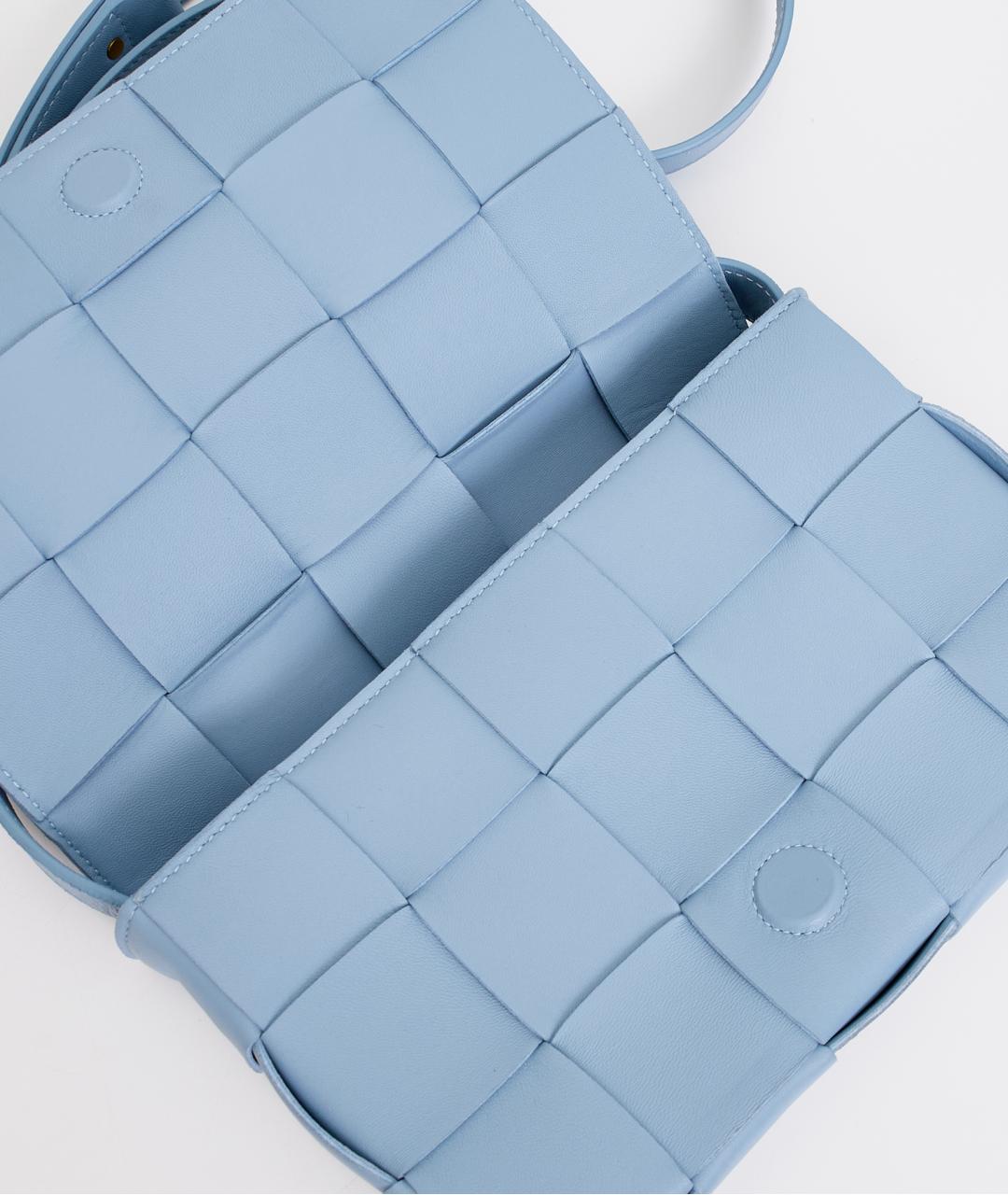 BOTTEGA VENETA Голубая кожаная сумка через плечо, фото 7