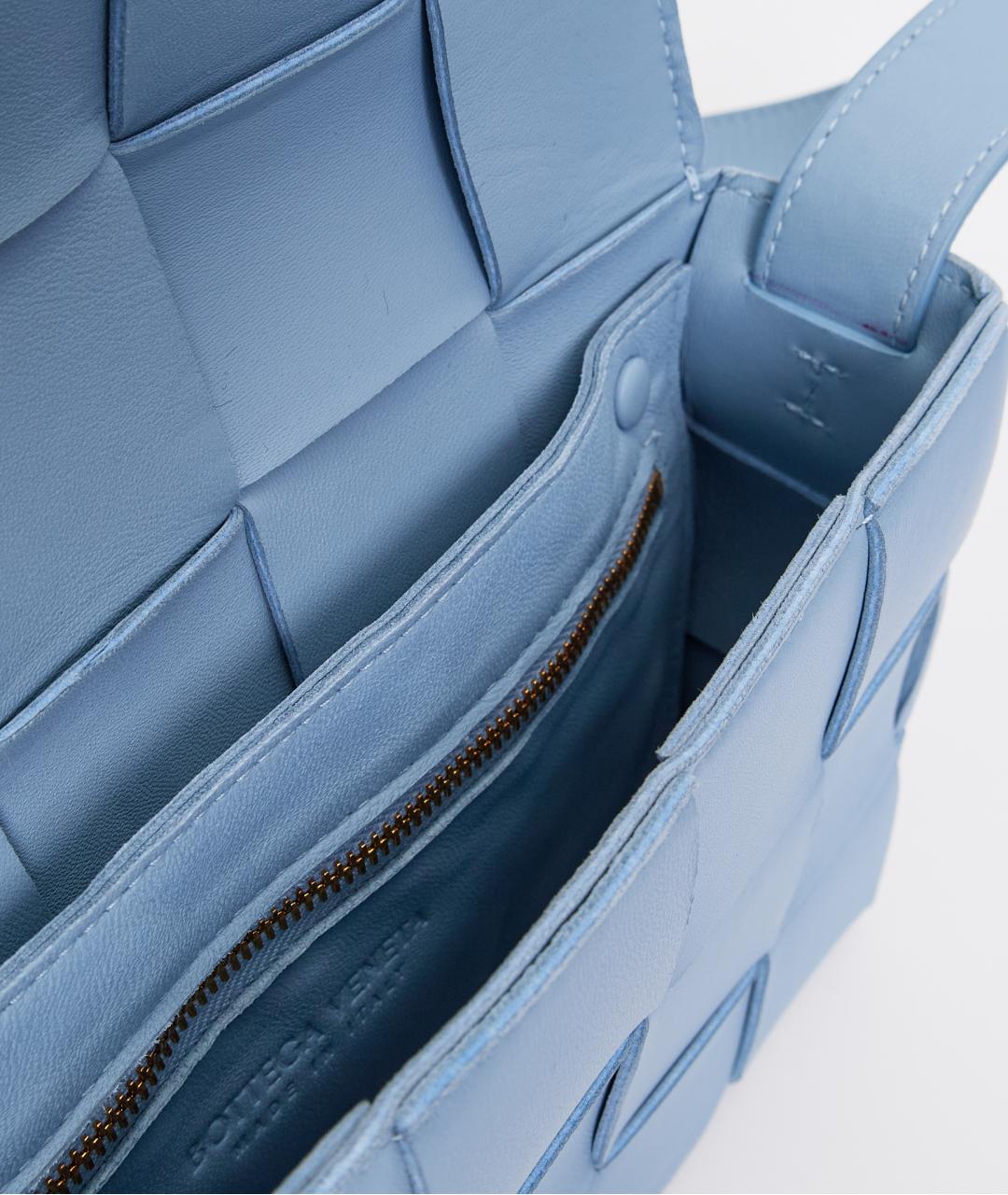 BOTTEGA VENETA Голубая кожаная сумка через плечо, фото 5