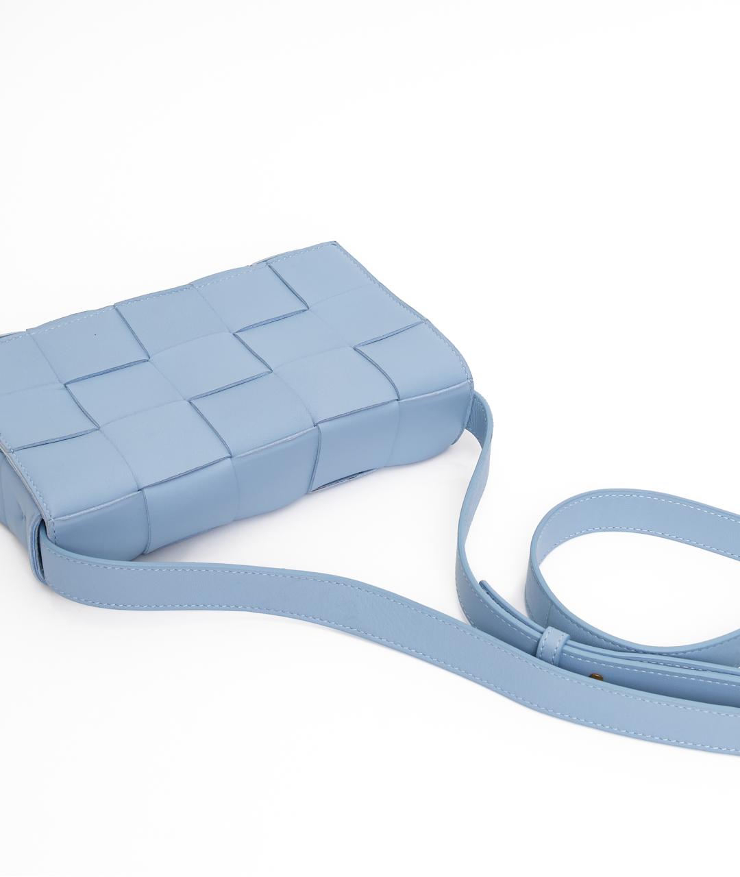 BOTTEGA VENETA Голубая кожаная сумка через плечо, фото 8