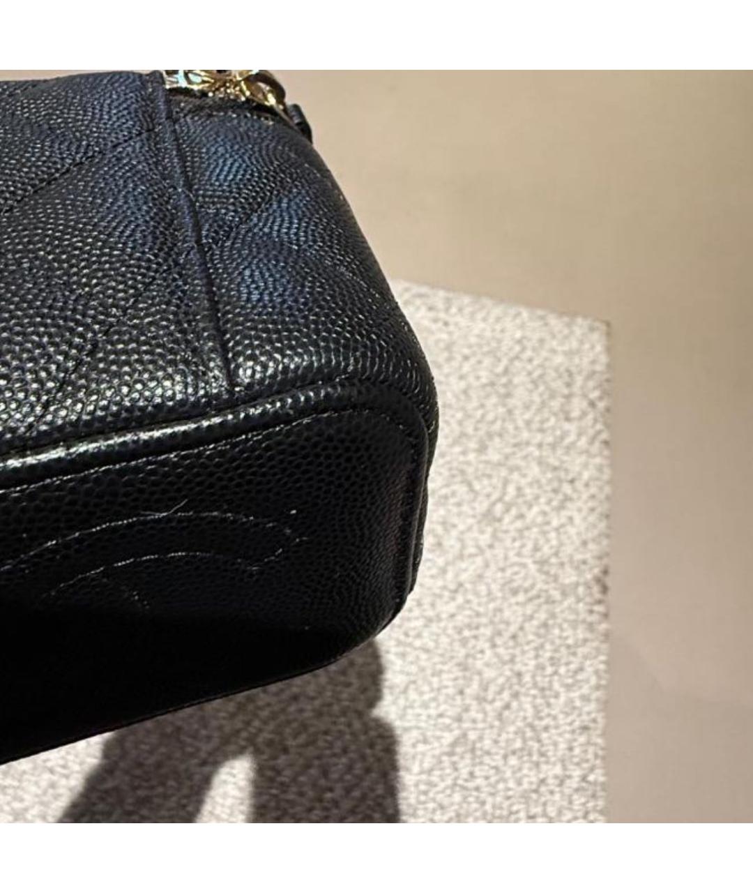 CHANEL Черная кожаная сумка через плечо, фото 8