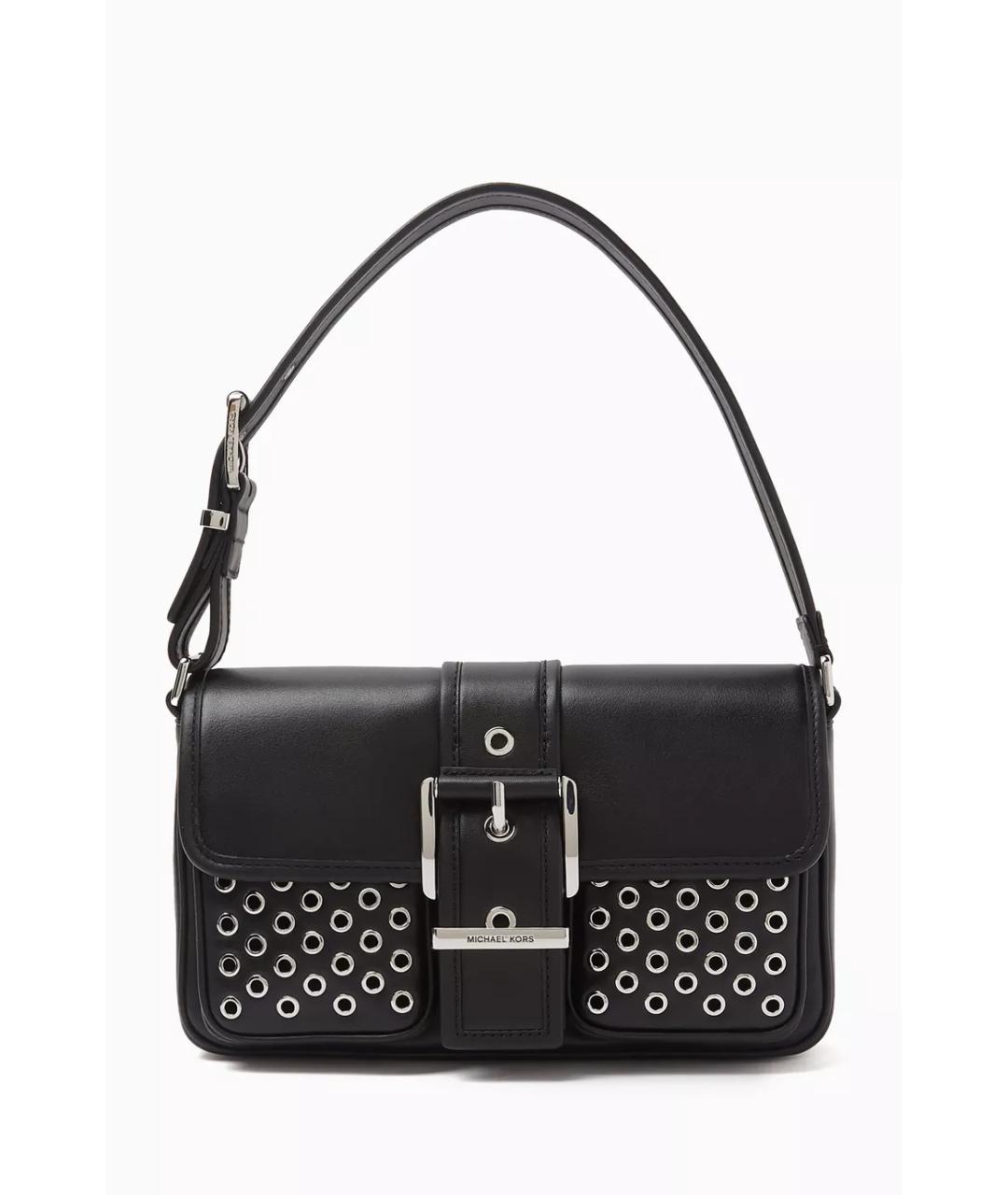 MICHAEL KORS Черная кожаная сумка с короткими ручками, фото 1