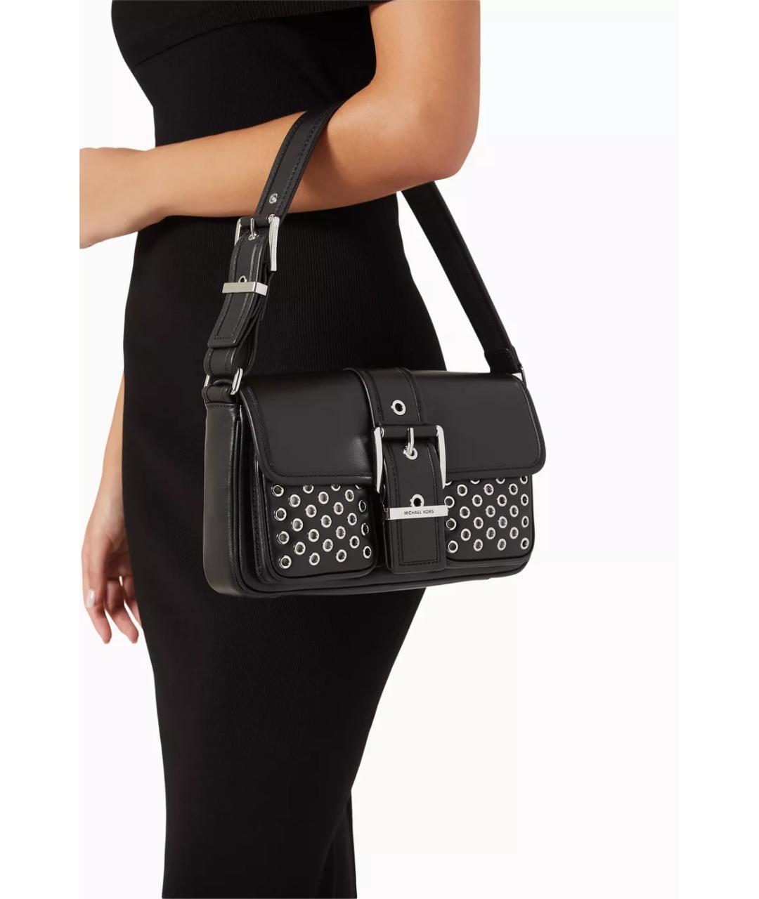 MICHAEL KORS Черная кожаная сумка с короткими ручками, фото 2