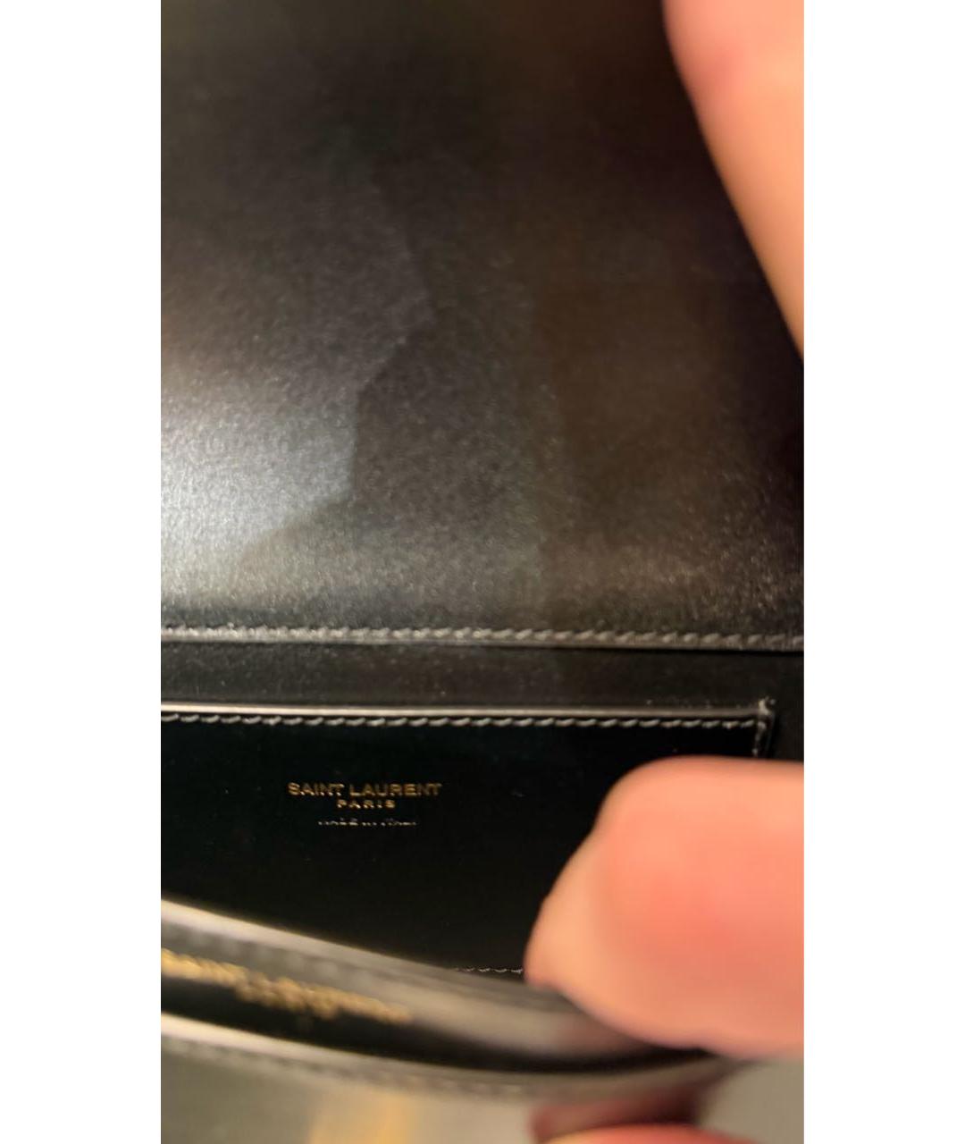 SAINT LAURENT Черная кожаная сумка с короткими ручками, фото 8