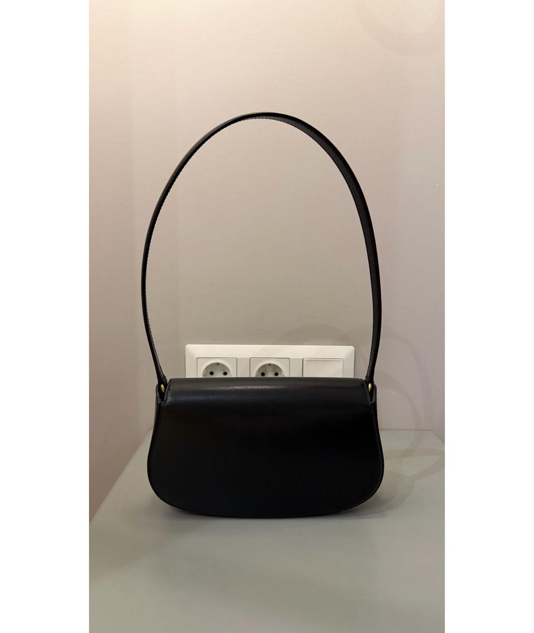 SAINT LAURENT Черная кожаная сумка с короткими ручками, фото 4