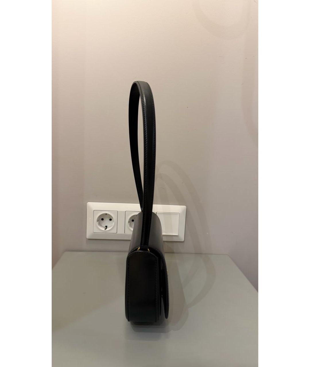 SAINT LAURENT Черная кожаная сумка с короткими ручками, фото 3