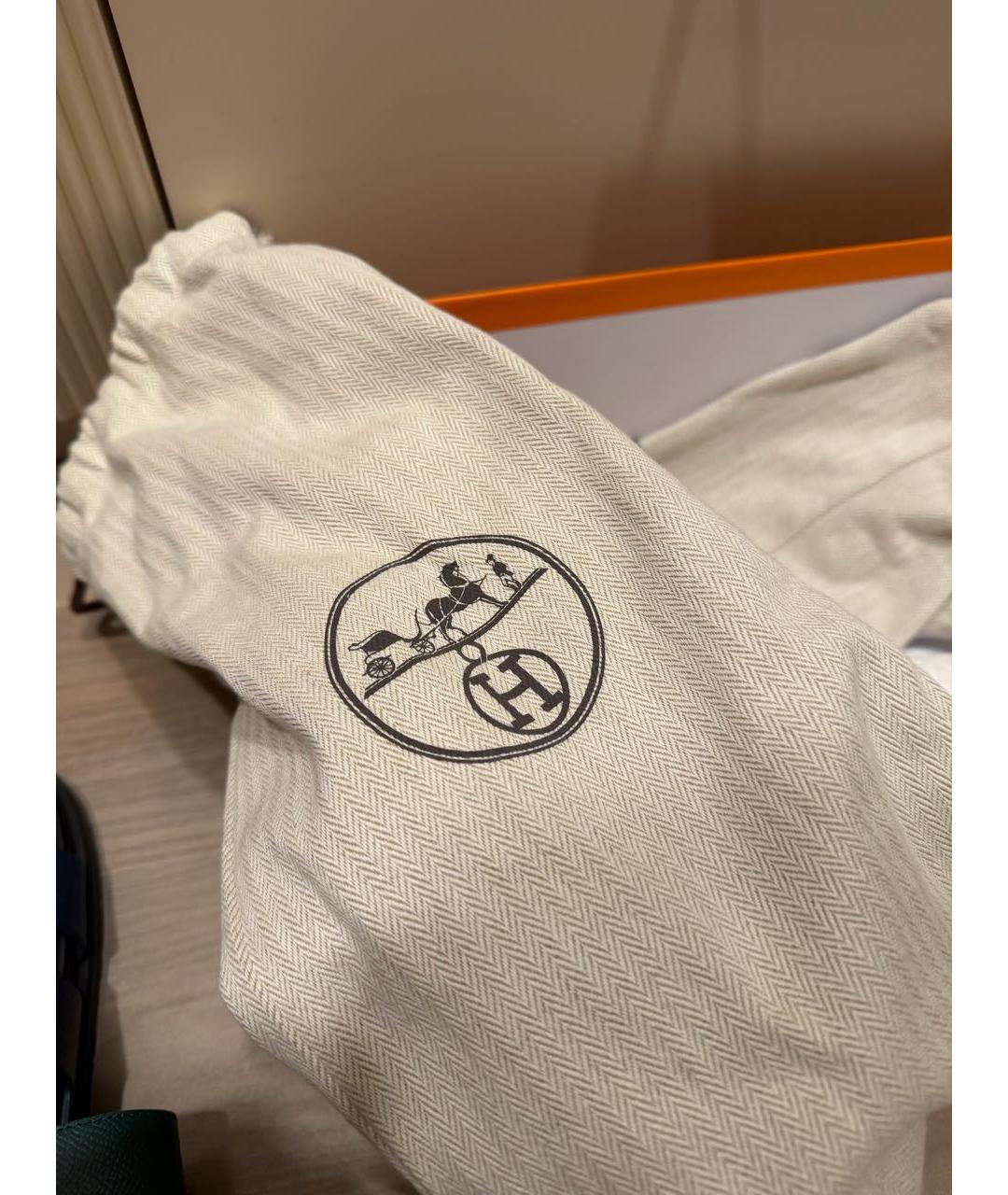 HERMES Черные кожаные шлепанцы, фото 4