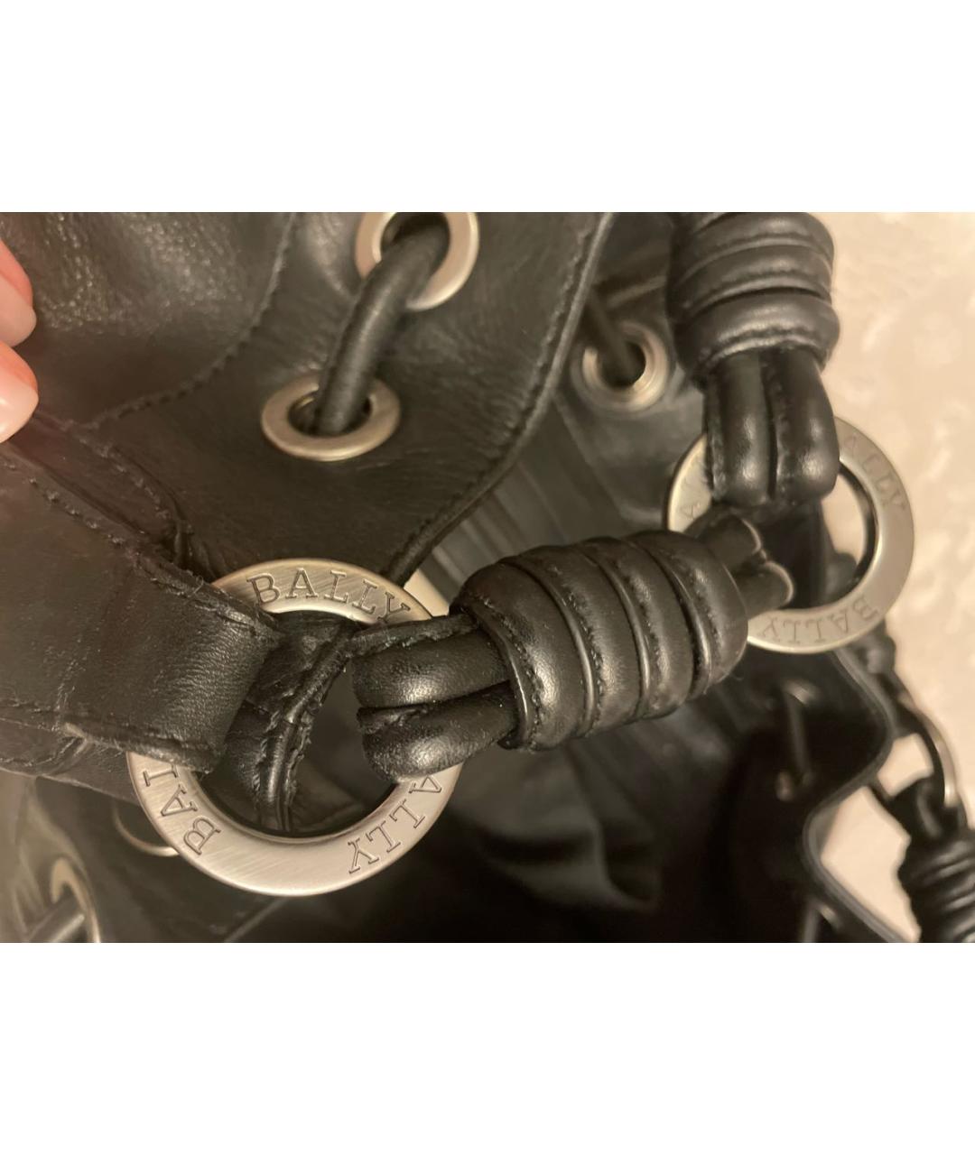 BALLY Черная кожаная сумка тоут, фото 5
