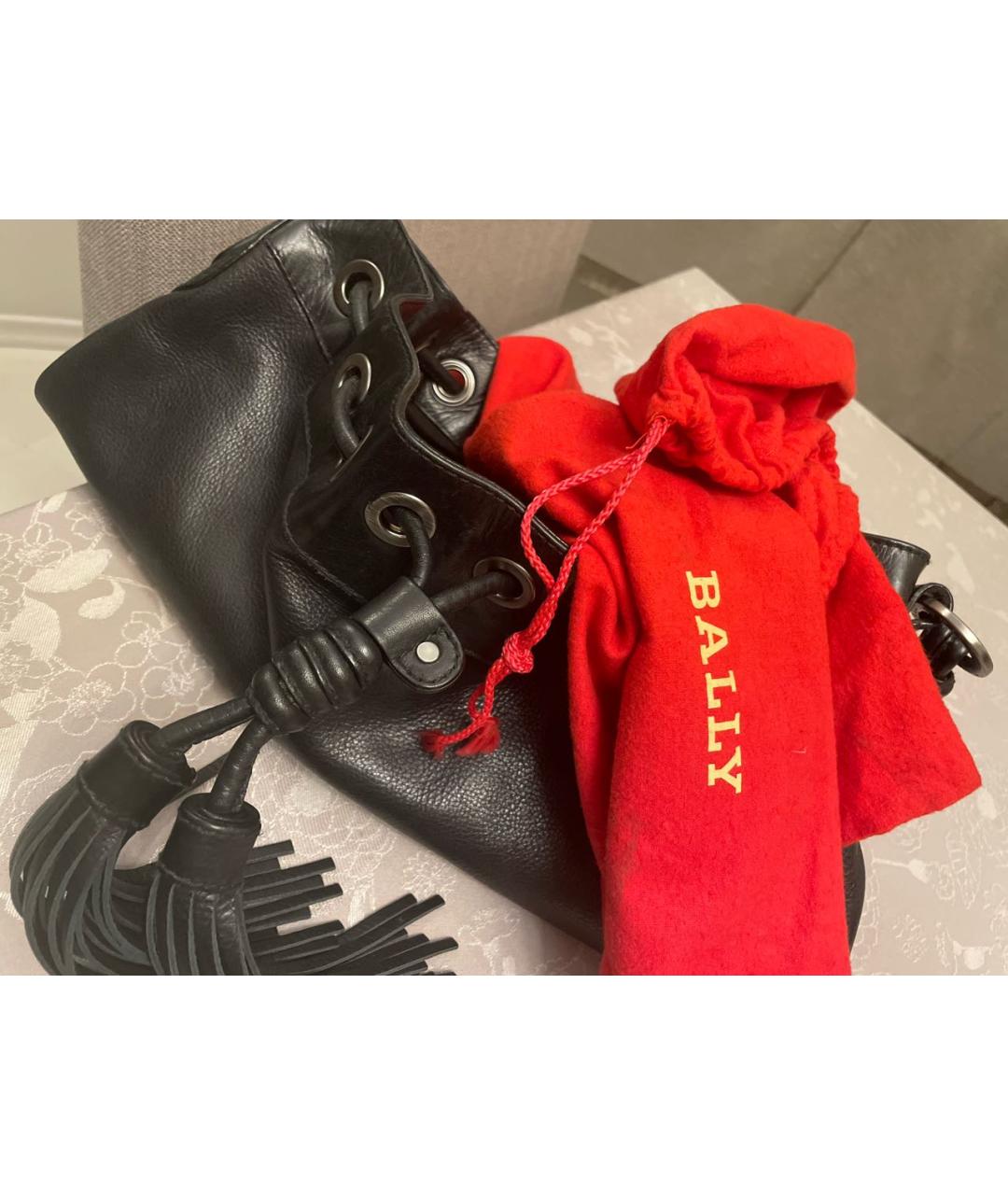 BALLY Черная кожаная сумка тоут, фото 8