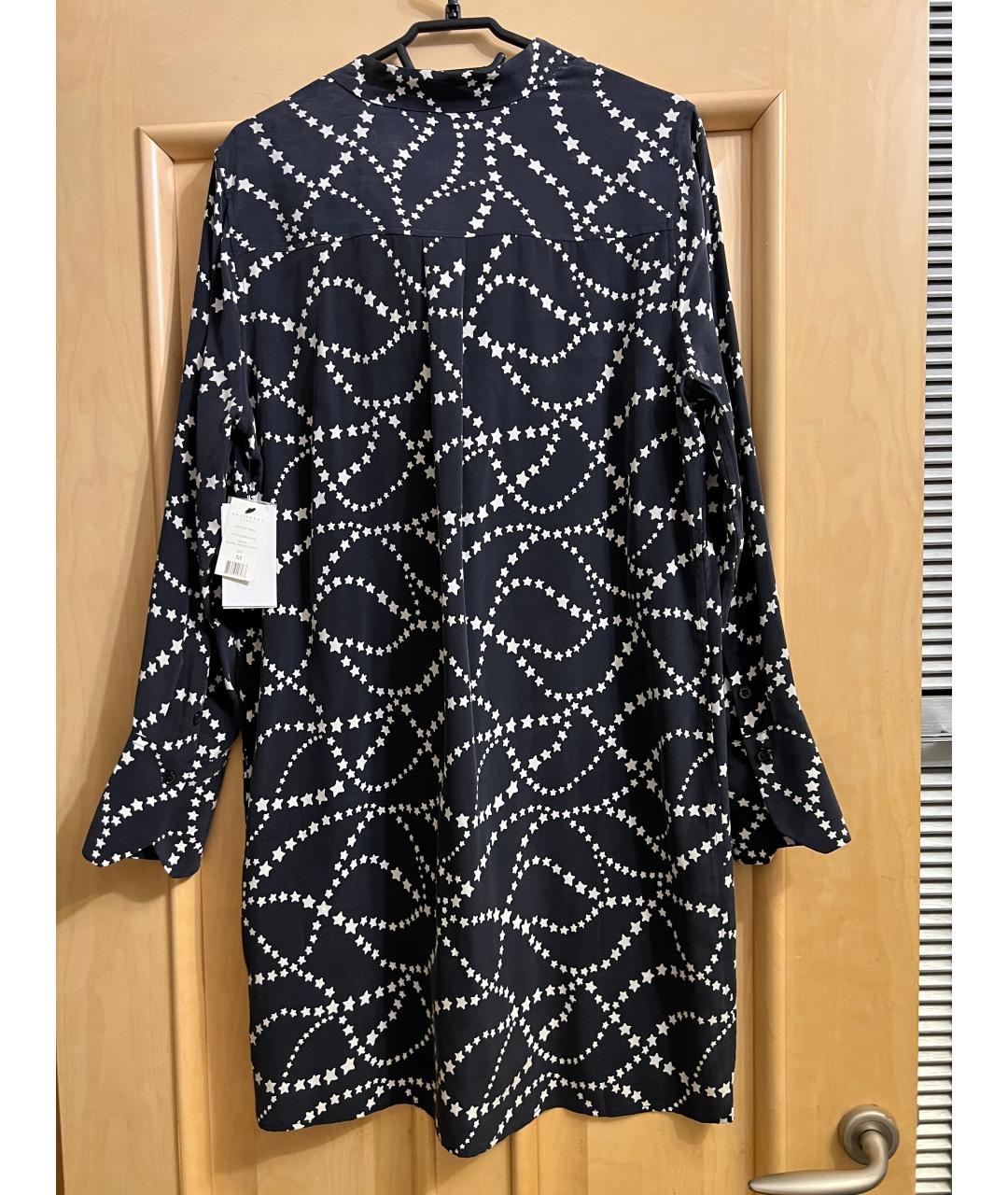 EQUIPMENT Черное шелковое повседневное платье, фото 2