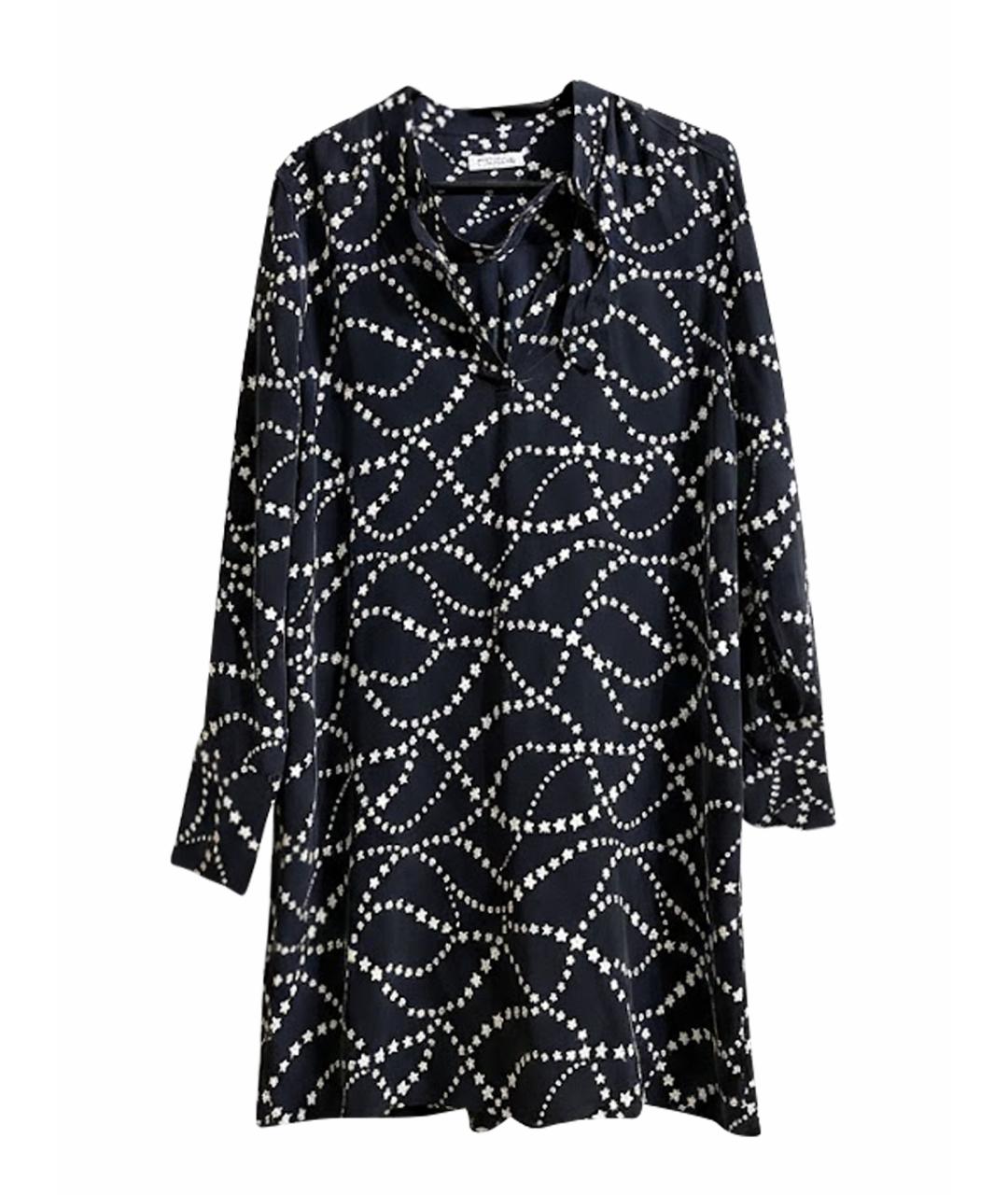 EQUIPMENT Черное шелковое повседневное платье, фото 1