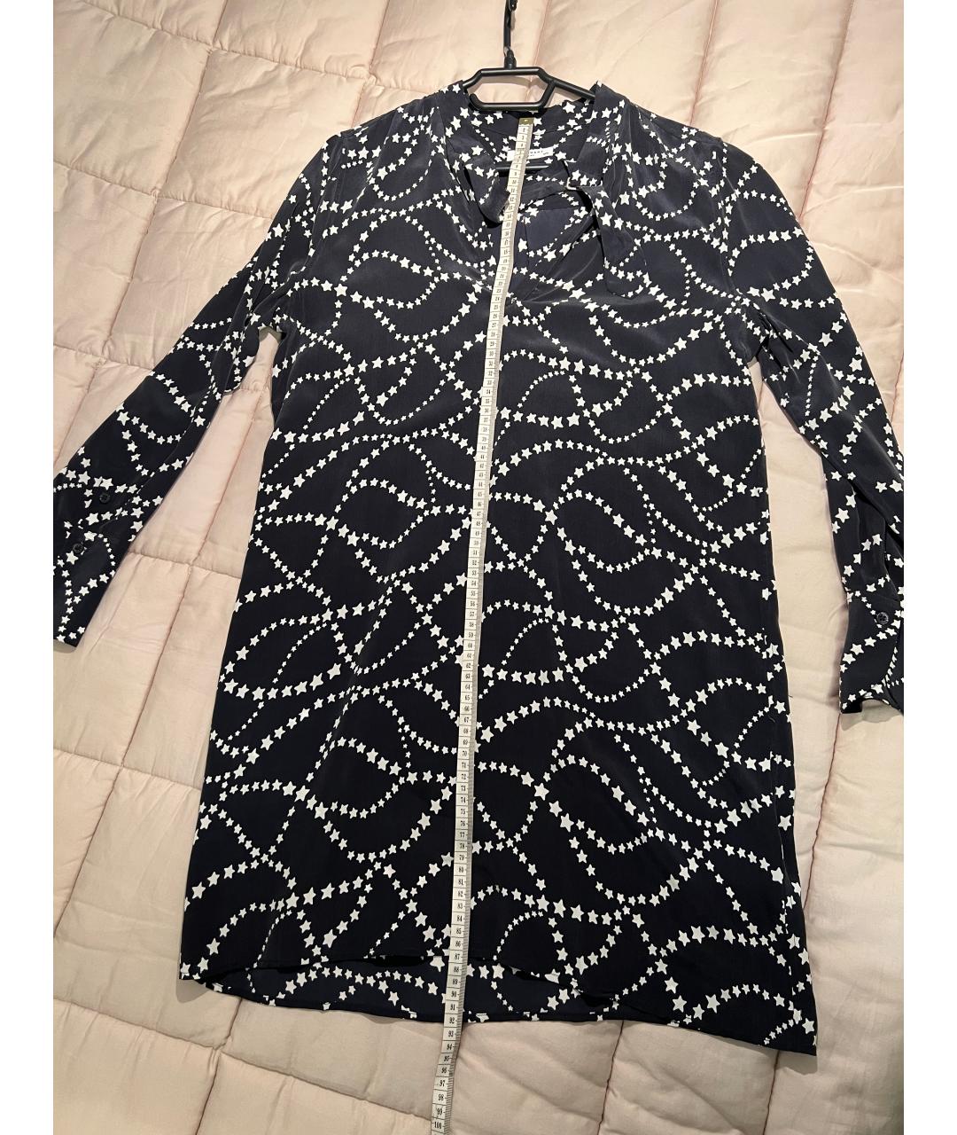 EQUIPMENT Черное шелковое повседневное платье, фото 7