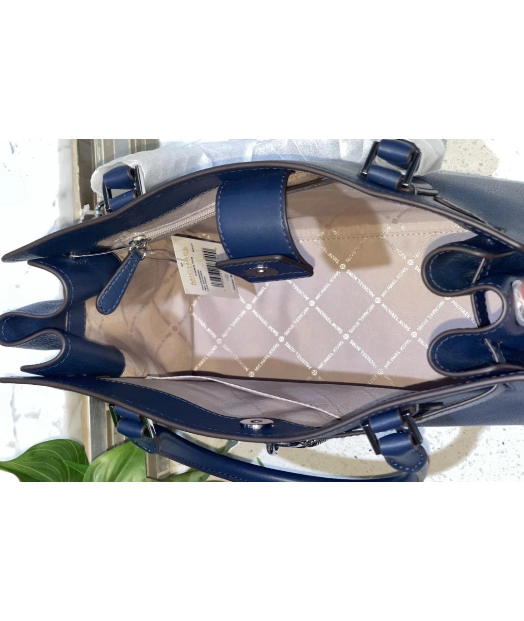 MICHAEL KORS Синяя кожаная сумка тоут, фото 6