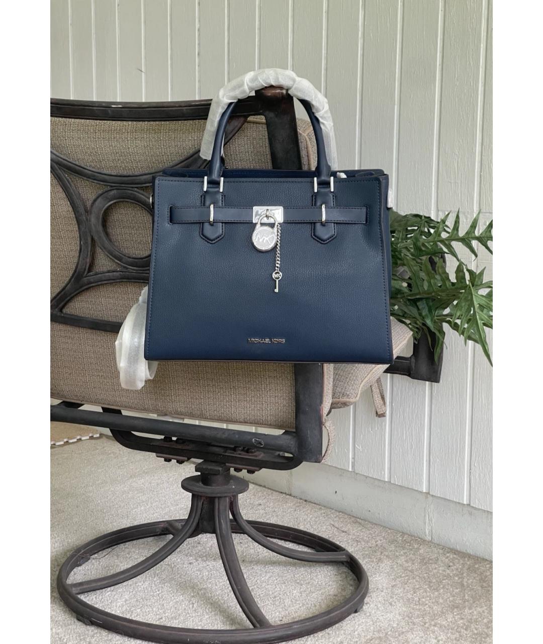 MICHAEL KORS Синяя кожаная сумка тоут, фото 5