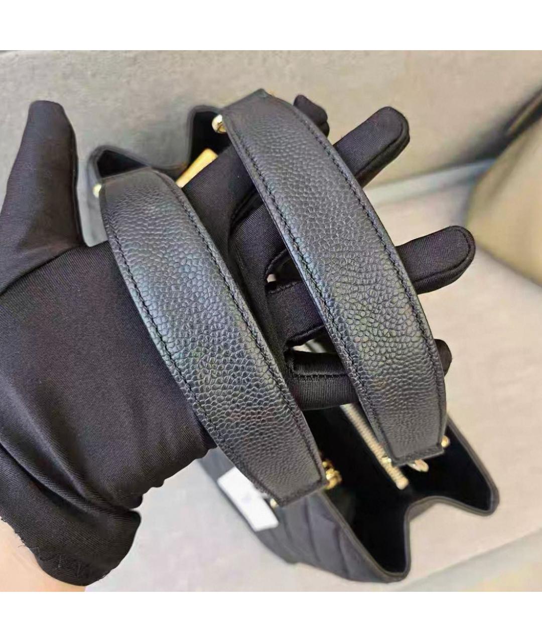 CHANEL Черная кожаная сумка тоут, фото 4